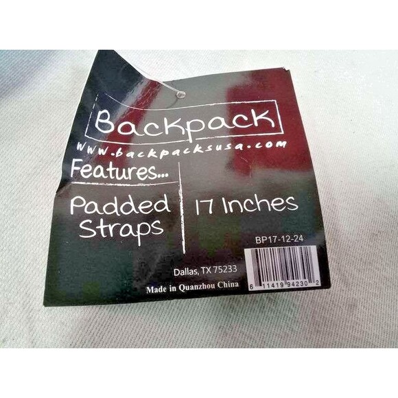 Moda West Kids Backpack 17" – Red or Black Padded Straps Front Pocket New - Picture 8 of 16